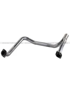 aFe Power Twisted Steel Y-Pipe Stainless Steel 2.5in 12-14 Jeep Wrangler V6 3.6L - 48-46208