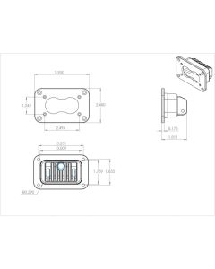 Baja Designs S2 Pro Wide Cornering Pattern Flush Mount LED Light - Amber - 481015
