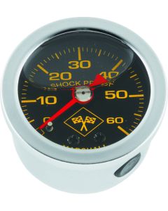 Bikers Choice 0-60 PSI Oil Pressure Gauge Black Face Stainless Bezel Liquid Filled Universal Custom - 496457