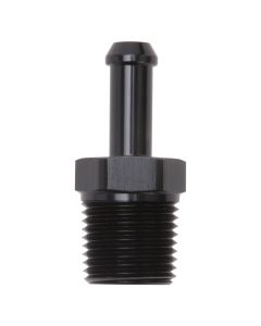 Edelbrock Hose Fittings Straight 1/2In NPT to 3/8In Barb Black Anodize - 8185