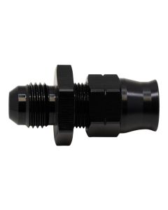 DeatschWerks 6AN Male Flare to 3/8in Hardline Compression Adapter - Anodized Matte Black - 6-02-0109-B
