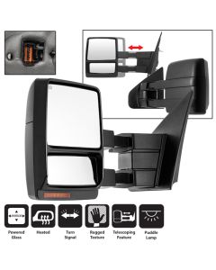 Xtune Ford F150 07-14 Power Heated Amber LED Signal Telescoping Mirror Left MIR-FF15007S-PWH-AM-L - 9935381