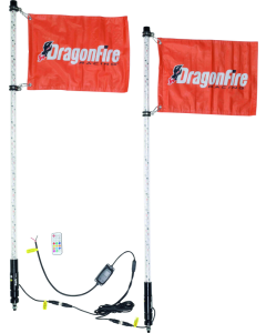 DragonFire Racing Whips - 4Ft Spiral Led Clear Pair - 522804