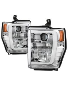 Spyder Ford F-250/350/450 08-10 V2 High-Power LED Headlights-Switch Back-Chrome PRO-YD-FS08PL-SBLB-C - 5087744