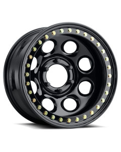 Raceline RT81 Rock 8 17x8in / 5x114.3 BP / -25mm Offset / 83.82mm Bore - Gloss Black Beadlock Wheel - RT8178012