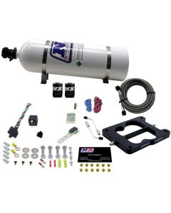 Nitrous Express Q-Jet/Holley Spread Bore Nitrous Kit (50-300HP) w/15lb Bottle - 30080-15