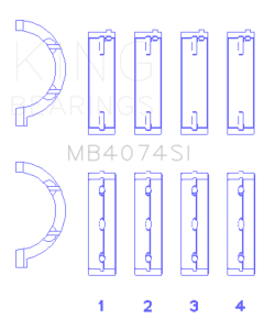 King Engine Bearings Chrysler 2.7L (Size +0.75mm) Main Bearing Set - MB4074SI0.75