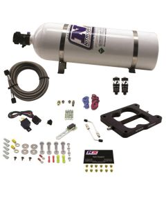 Nitrous Express Q-Jet/Holley Spread Bore Hitman Plus Nitrous Kit (50-200HP) w/15lb Bottle - 40081-15