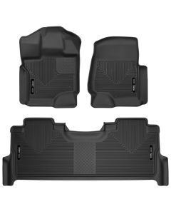 Husky Liners 21-23 Ford F-150 CC SC X-Act Contour Front & Second Row Seat Floor Liners - Black - 53468