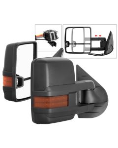 xTune Chevy Silverado 07-13 Heated Amber LED Signal Telescoping Mirrors MIR-CSIL07S-G2-PWH-AM-SET - 9936692