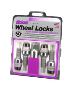McGard Wheel Lock Bolt Set - 4pk. (Radius Seat) M14X1.5 / 17mm Hex / 28.2mm Shank Length - Black - 28320