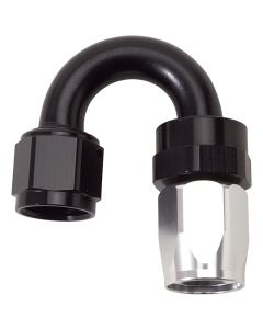 Russell Performance -6 AN Black/Silver 180 Degree Tight Radius Full Flow Swivel Hose End - 613503