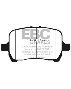 EBC Brakes Ultimax OEM Plus Front Disc Brake Pad Set FMSI D1160 Front- EBC-UD1160