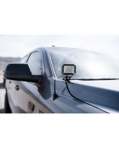 Cali Raised 14-21 Toyota Tundra Low Profile Ditch Light Kit - Brackets Blue Backlight - Small (27W) - CR2546