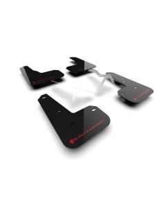 Rally Armor 23-24 Acura Integra Type S Black Mud Flap w/White Logo - MF129-UR-BLK-RD