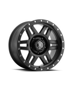 ICON Six Speed 17x8.5 5x150 25mm Offset 5.75in BS 116.5mm Bore Satin Black Wheel - 1417855557SB