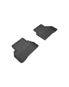 3D MAXpider 2015-2020 Mercedes Benz C-Class Sedan W205 Kagu 2nd Row Floormats - Black - L1MB06921509