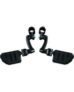 Kuryakyn Longhorn Trident Offset Highway Pegs With 1-1/4 in Clamps Black - 7599