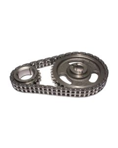 COMP Cams Hi-Tech Roller Timing Set for Small Block Chevy 283-400 1962-1996, Steel Gears, Black Finish, Single Row - 3138CPG
