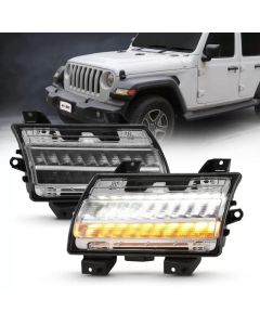 ANZO 18-19 Jeep Wrangler JL Halogen Chrome Clear w/ Sequential Signal - 511083