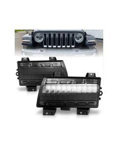 Anzo USA LED Side Marker Lights Smoke w Sequential Signal Jeep Wrangler | Gladiator 2018-2021- ANZO-