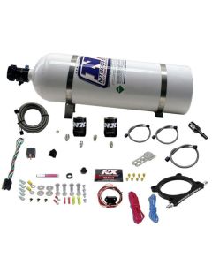Nitrous Express 11-15 Ford Mustang GT 5.0L High Output Nitrous Plate Kit (50-250HP) w/15lb Bottle - 20951-15