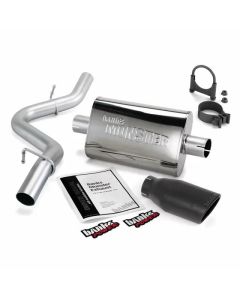 Banks Power Black Ob Round Tip Single Exit Monster Exhaust System Jeep Wrangler 2.5/4.0L 1997-1999-