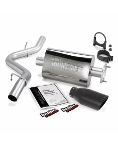 Banks Power 00-03 Jeep 2.5/4.0L Wrangler w/ 2-Bolt Cat Monster Exh Sys - SS Single Exh w/ Blk Tip - 51313-B