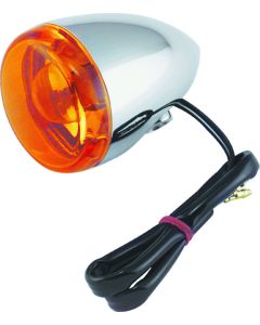 Bikers Choice Chrome Bullet Rear Turn Signal Single Filament Amber Replaces 67104-83 68977-00 - 495536