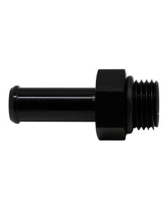 DeatschWerks 6AN ORB Male to 3/8in Male Barb Fitting (Incl O-Ring) - Anodized Matte Black - 6-02-0504-B