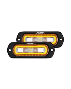 Rigid Industries SR-L Series Flush Mount LED Spreader Pair w/ Red Halo - Universal - 53222