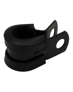 DeatschWerks Rubber Cushioned P-Clamp for 6AN Hose - 9.5mm Clamp Id - Anodized Matte Black - 6-02-0353-B