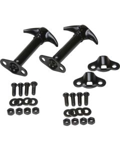 Kentrol 55-95 Jeep CJ/Wrangler YJ Hood Catch Pair - Powdercoat Black - 50401