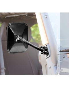 Rugged Ridge 97-18 Jeep Wrangler Black Rectangular Quick Release Mirror - 11025.13