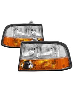 xTune 98-01 GMC Jimmy S15 (w/Fog Lights) OEM Headlights w/Amber Bumper - Chrm (HD-JH-GS1598-OE-C) - 9042690