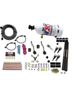 Nitrous Express 4 Cyl SX2 Nozzle Nitrous Kit (100-300HP x 2) w/10lb Bottle - 90094-10
