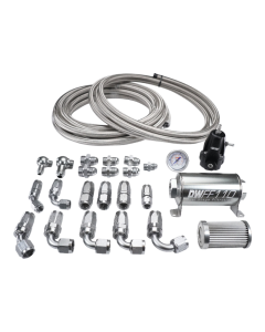 Deatschwerks X2 Series Pump Module -8AN Feed w/ -6AN return CPE Plumbing Kit for 92-00 Honda Civic - 6-624