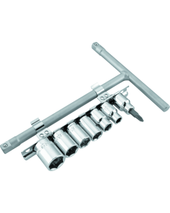 BikeMaster 3/8in Drive T-handle Set (8mm/10mm/12mm/13mm/14mm/17mm/#2 Phillips) - 151547