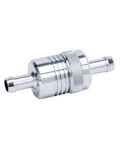 Russell Performance Chrome Street Fuel Filter (3in Length 1-1/8in diameter 3/8in inlet/outlet) - 645120