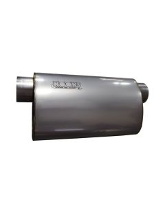 Kooks 3in Oval Offset/Offset (Same Side) Muffler 14in Long Body Stainless Steel - MUF-014