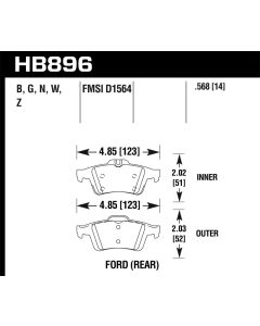 Hawk 16-18 Focus RS DTC-30 Rear Race Pads - HB896W.568