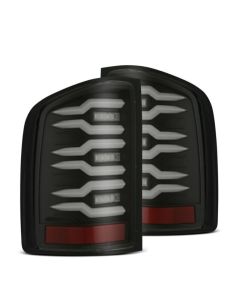 AlphaRex USA LUXX-Series LED Tail Lights Black Chevy Silverado 2007-2013 - ALPH-620080