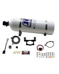Nitrous Express 11-15 Ford Mustang GT 5.0L Coyote 4 Valve Nitrous Plate Kit (50-200HP) w/15lb Bottle - 20948-15