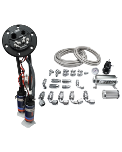 Deatschwerks X2 Series Fuel Pump Hanger w/ Dual DW420 Pumps/PTFE Plumbing kit for 92-00 Honda Civic - 9-421-625-7043