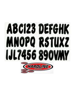Hardline Boat Lettering Registration Kit 3 in. - 200 Black Solid - BLK200EC
