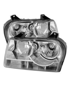 xTune Chrysler 300 05-08 Halogen Non-Projection Style Only Crystal Headlights Chrome HD-JH-C305-HA-C - 9026430