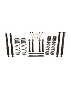 Skyjacker 03-06 Jeep TJ 4in D-Rate Long Travel Kit w/ Adj. FR/RR Lower Flex Links/Black Max Shocks - TJ403BPBLTX