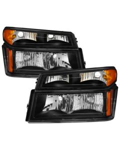 Xtune Chevy Colorado 04-12 OEM Headlights w/ Bumper Lights Black HD-JH-CCOL04-SET-BK - 9032110