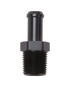 Edelbrock Hose End Straight 1/2In NPT to 1/2In Barb Black Anodize - 8119