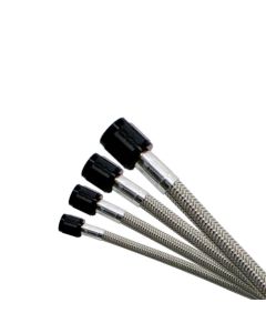 Nitrous Express 6AN 12in Stainless Steel Braided Hose - Black - 12012